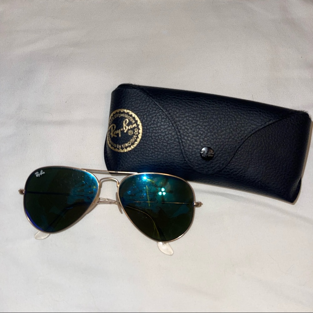 Ray-Ban blue reflective aviator sunglasses!